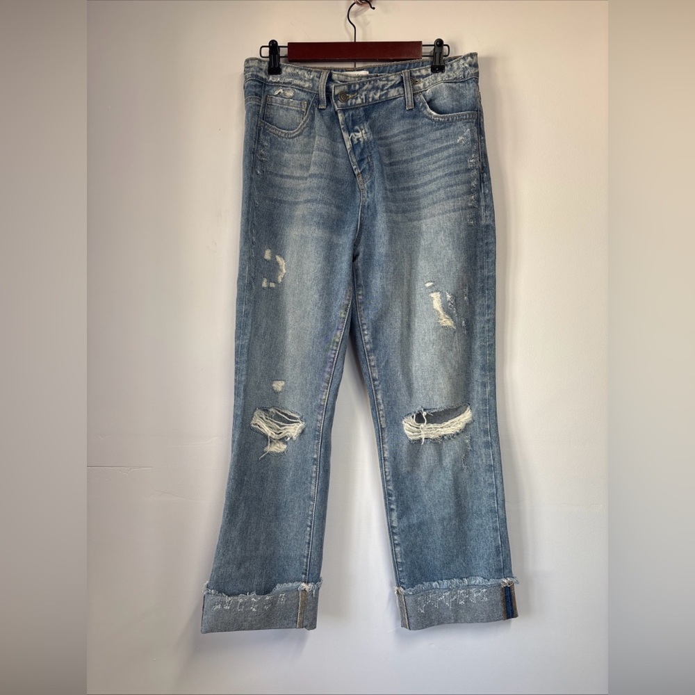 Flying Monkey 27 Cuffed Distressed Blue Jeans
